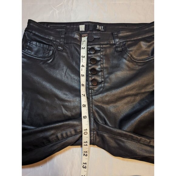 Kut From The Kloth Mia High Rise Skinny Coated Black Jeans Ladies 6 - Picture 16 of 16